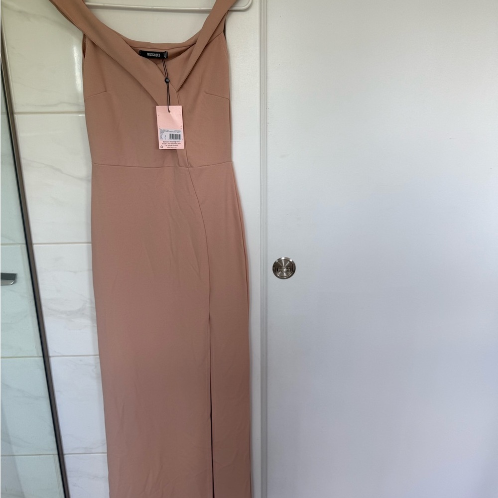 Missguided Pink Off-Shoulder Sheath Dress